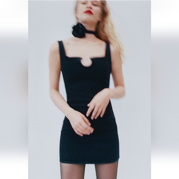zara denim strappy dress Sleeveless Denim Midi Dress Zara Jeans Dress Z1975 STRAPPY DENIM MIDI DRESS Blue ZARA United Kingdom
